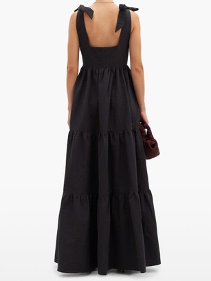 Brock Collection Raniera Tiered Cotton-blend Poplin Dress - Black