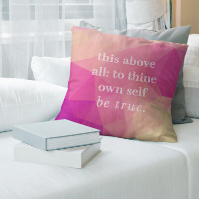 ArtVerse Faux Gemstone Shakespeare Inspirational Quote Pillow