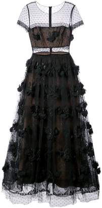 Marchesa Notte embroidered column gown