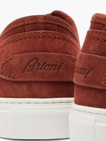 Thumbnail for your product : Brioni Logo-debossed Suede Trainers - Brown