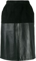 Thumbnail for your product : Yves Saint Laurent Pre-Owned 1980's Velvet Effect Panel Straight Skirt
