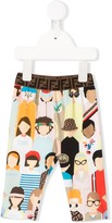 Thumbnail for your product : Fendi Kids Fendi Friends print trousers