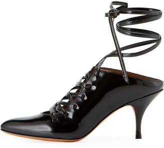 Givenchy Patent Lace-Up 80mm Pump, Black
