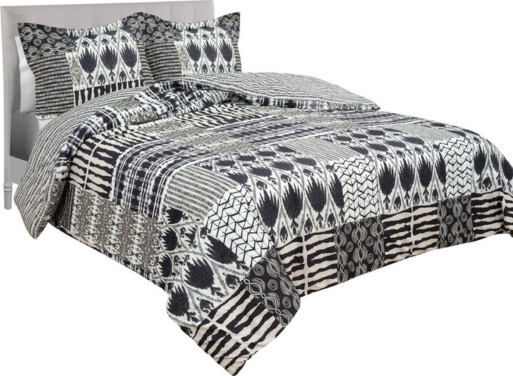 Royale Linens Capetown Global Microfiber Comforter Set, King