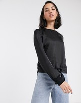 Thumbnail for your product : Only Mia long sleeve tie front satin blouse