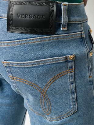 Versace Logo Patch Slim-Fit Jeans