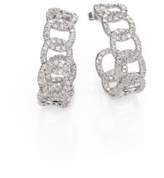 Thumbnail for your product : Roberto Coin Diamond & 18K White Gold Link J-Hoop Earrings