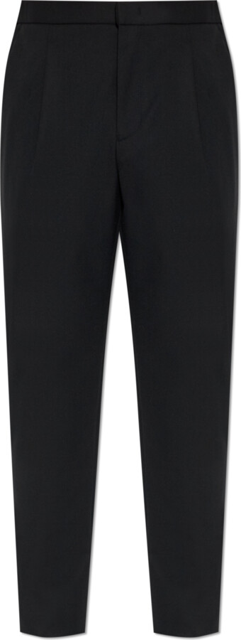 Emporio Armani Pleated Trousers  - Black