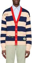 Thumbnail for your product : Gucci Embroidered striped knit cardigan