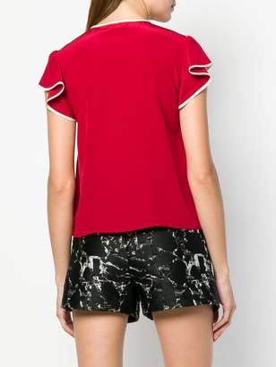 RED Valentino ruffle neck blouse