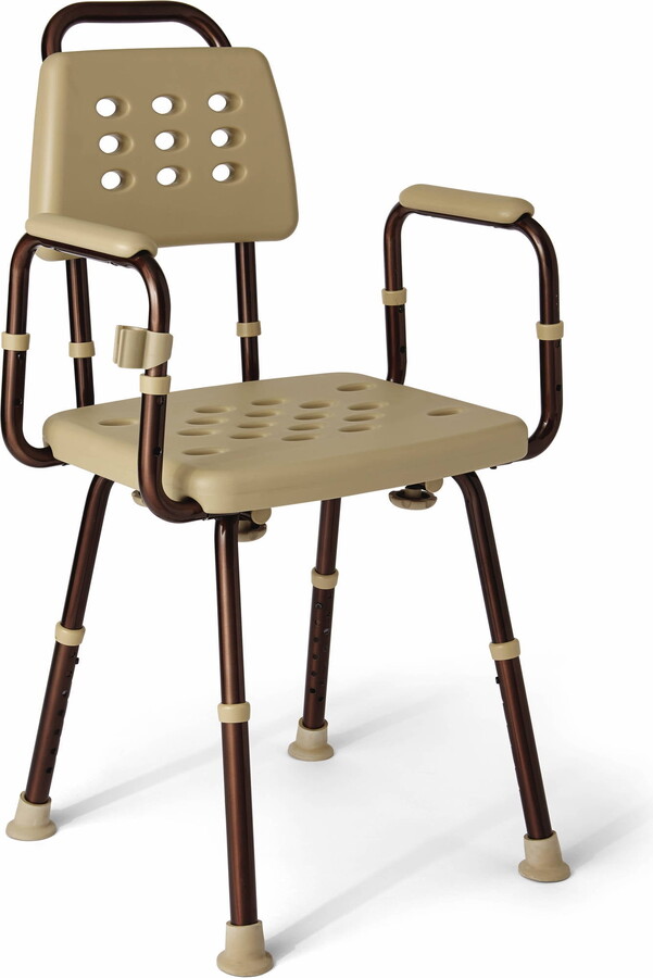 Medline Elements Adjustable Shower Chair with Microban Antimicrobial Treatment