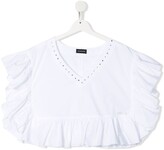 Thumbnail for your product : MonnaLisa TEEN ruffle-trimmed crop top