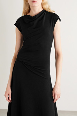 By Malene Birger Aida Draped Stretch-crepe Midi Dress - Black