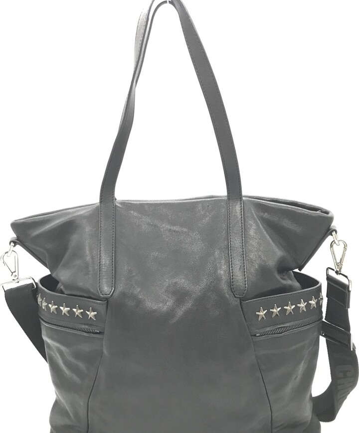 Jimmy Choo Balfour Black Leather Studs Women's Tote (Pre-Owned)