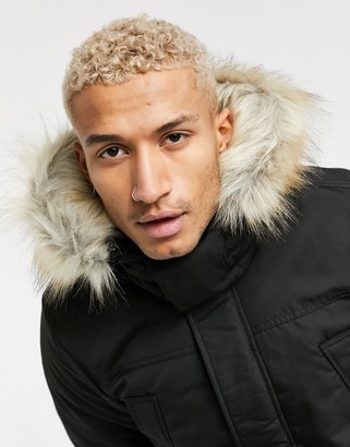 Tommy technical quilted parka in black faux fur trim - Outerwear
