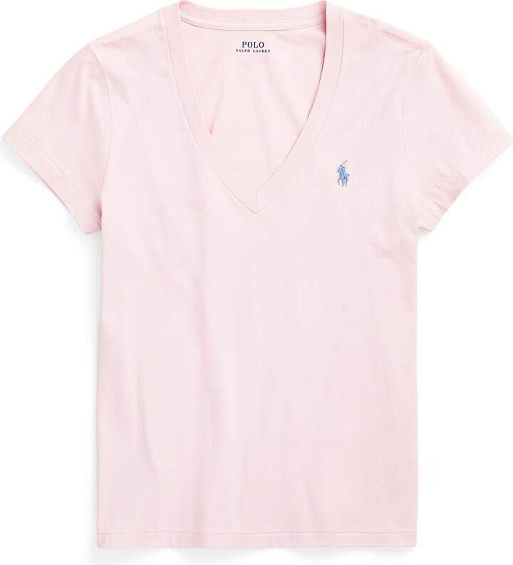 Polo Ralph Lauren Deep V-neck Short Sleeve T-shirt T-shirt Pastel Pink -  ShopStyle
