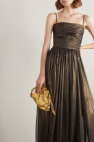 Thumbnail for your product : Rasario Gathered Metallic Chiffon Gown - Gold