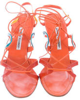 Thumbnail for your product : Manolo Blahnik Lace-Up Colorblock Sandals