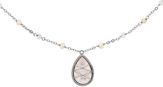 Sterling Quartz & Beaded 18" Necklace