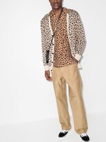 Thumbnail for your product : Wacko Maria leopard-jacquard V-neck cardigan