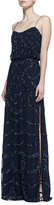 Thumbnail for your product : Aidan Mattox Beaded Thin-Strap Blouson Gown