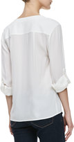 Thumbnail for your product : Alice + Olivia Donnie V-Neck Stretch-Silk Blouse