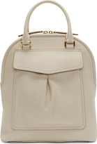 Thumbnail for your product : Burberry Off-White Pebbled Leather Medium Bowling Bag