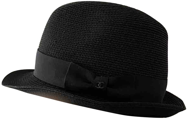 black wicker hat
