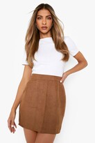 Thumbnail for your product : boohoo Woven Soft Suedette A Line Mini Skirt