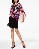 Thumbnail for your product : Connected Floral-Print Cape-Overlay Dress