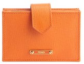Thumbnail for your product : Fendi orange textured leather logo imprint card case