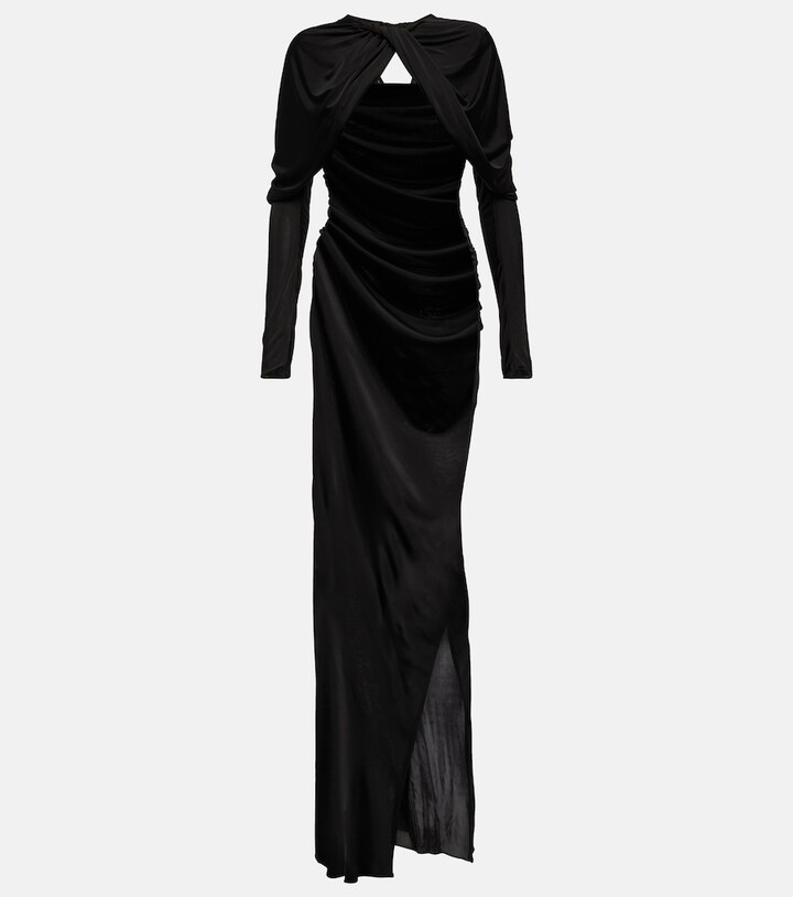 Saint Laurent Draped cutout gown ShopStyle Formal Dresses