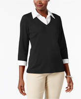 Thumbnail for your product : Karen Scott Cotton Layered-Look Top, Created for Macy's