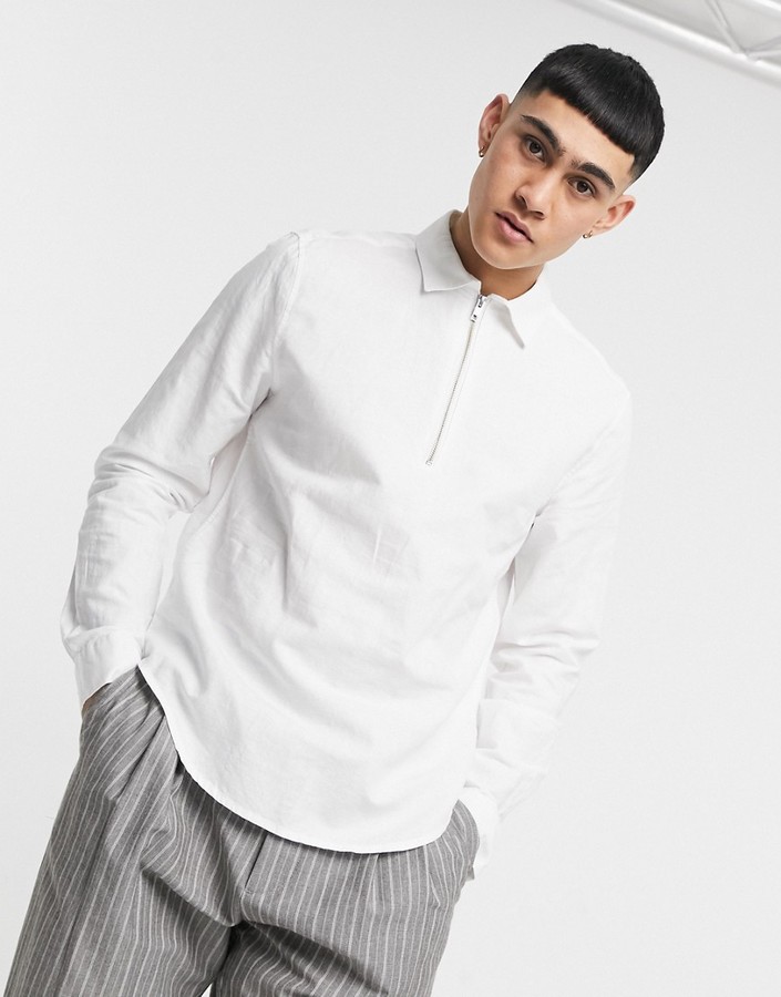 White Button Half Shirt Shop The Largest Collection Shopstyle Uk