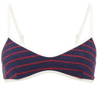 Solid & Striped Nantucket Breton-striped Cotton-blend Bikini Top - Navy Stripe