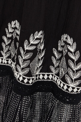 Velvet by Graham & Spencer Arabella embroidered gathered crepon mini dress
