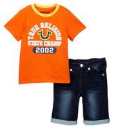Thumbnail for your product : True Religion Graphic Tee & Denim Shorts Set (Toddler Boys)
