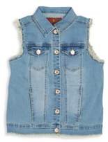 Thumbnail for your product : 7 For All Mankind Girl's Fray Denim Vest