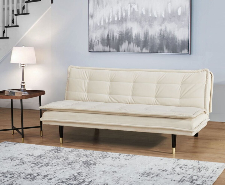 ABBYSON LIVING Abbyson Clark Leather Reclining Sofa, Beige