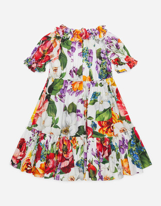 Dolce & Gabbana Poplin Dress With Floral Print