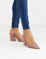 Thumbnail for your product : ASOS DESIGN Sukie slingback heels in blush