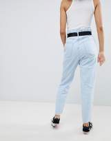Thumbnail for your product : Bershka paper bag waist jean in blue