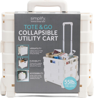 TJMAXX Portable Folding Shopping Cart, Leather