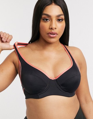 Dorina Plus Size Spirit high impact wired sports bra in black