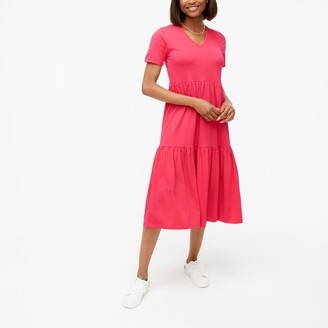 J.Crew V-neck tiered knit midi dress 