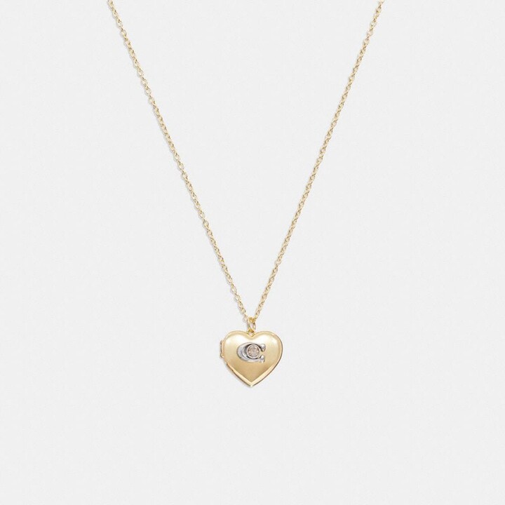 Coach Signature Heart Locket Necklace ShopStyle coach-signature-heart-locket-necklace-shopstyle