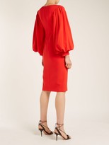Thumbnail for your product : Osman Maxine Blouson-sleeve Crepe Dress - Red
