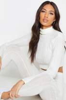 Thumbnail for your product : boohoo Roll Neck Cable Knit Set