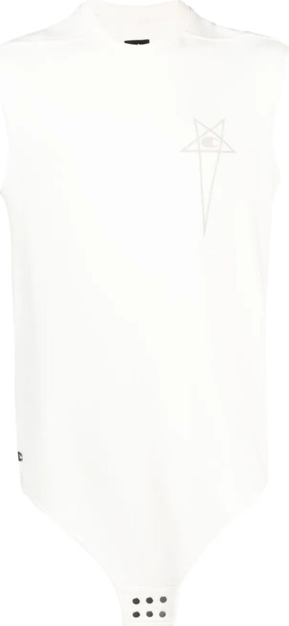 RICK OWENS X CHAMPION x Champion logo-embroidered cotton top