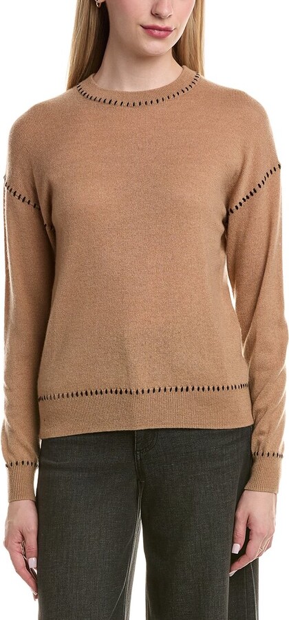 Bruno Magli Whipstitch Wool & Cashmere-Blend Sweater